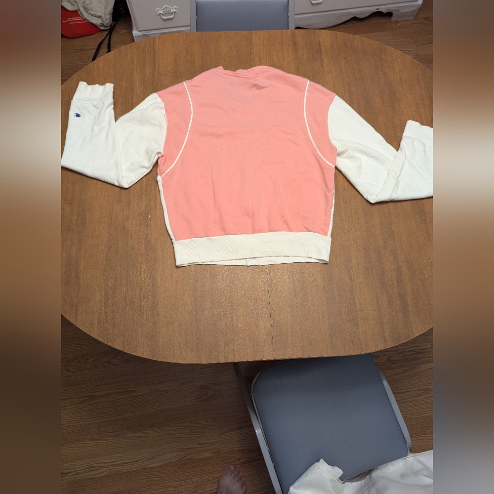 Champion XS White and Pink Zip-Up Warm UpJacket. Vintage. Pockets. - Picture 8 of 10